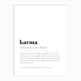 Karma Bathroom Definition Art Print