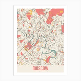 Moscow Map Poster Art Print