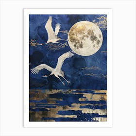 Cranes At Night 1 Art Print