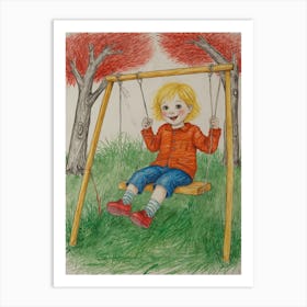 Swinging Girl 1 Art Print