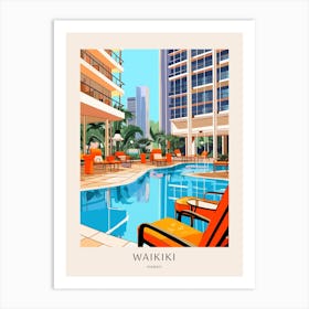 Waikiki, Hawaii 3 Midcentury Modern Pool Poster Art Print