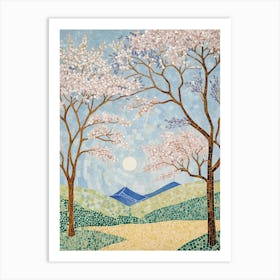 Cherry Blossoms Mosaic Art Print