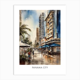 Panama City Watercolor 2travel Poster Art Print