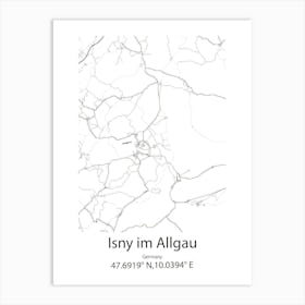 Isny Im Allgau,Germany Minimalist Map Art Print