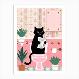 Cat Reading A Book 2 Art Print