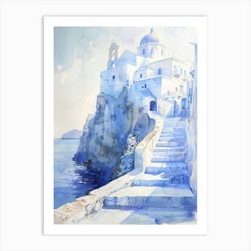 Watercolour Of A Church Art Print