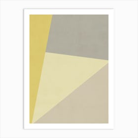 Abstract Yellow And Grey - 01 Art Print