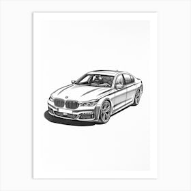 Bmw 7 Series Line Drawing 4 Art Print