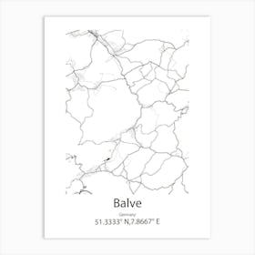 Balve,Germany Minimalist Map Art Print