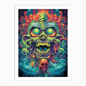 Psychedelic Skull 9 Art Print