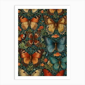 William Morris Butterflies And Flowers 2 Art Print