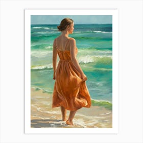 Woman On The Beach Art Print