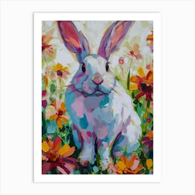 Florida White Rabbit Painting 4 Art Print