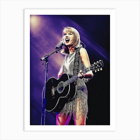 Superstars Of Taylor Swift In Purple Light Art Print