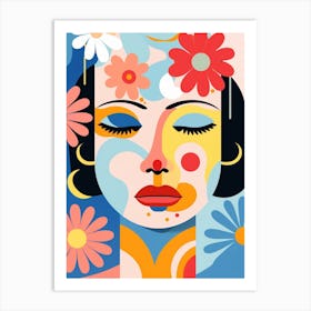 Floral Face Illustration 3 Art Print