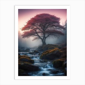 Tree In The Mist Print Art Print