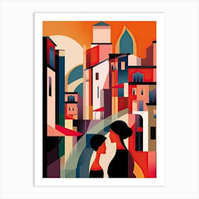 San Sebastian, Spain, Bold Outlines 1 Art Print