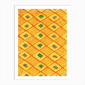 Vintage Ukiyo-e Woodblock Print Of Japanese Textile, Shima Shima, Furuya Korin (267) Art Print