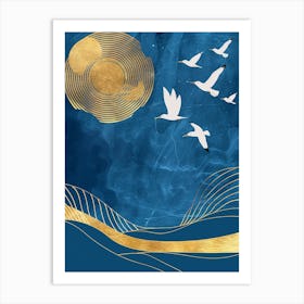 Seagulls In The Sky 4 Art Print