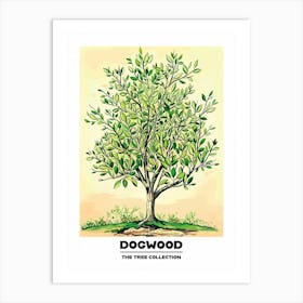 Dogwood Tree Storybook Illustration 1 Poster Art Print