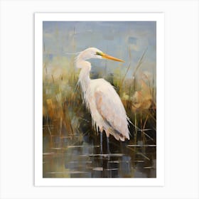 Bird Painting Egret 3 Art Print