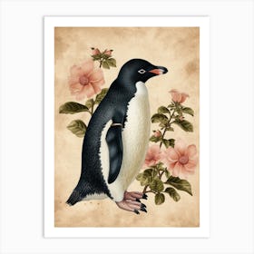 Adlie Penguin Grytviken Vintage Botanical Painting 2 Art Print