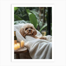 Cavapoo At The Spa 2 Art Print