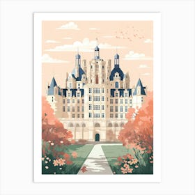 Chateau De Chambord   Chambord, France   Cute Botanical Illustration Travel 0 Art Print