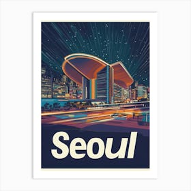 Aihrgdesign A Retro Travel Poster For Seoul 1 Art Print