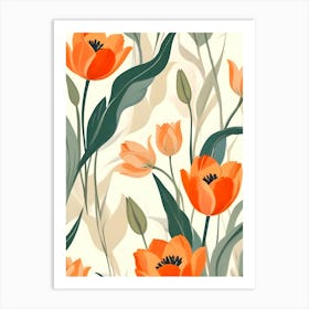 Orange Tulips Art Print