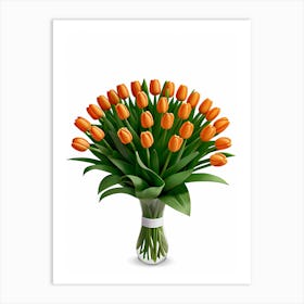 Bouquet Of Orange Tulips Art Print