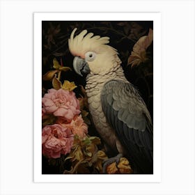 Dark And Moody Botanical Parrot 3 Art Print