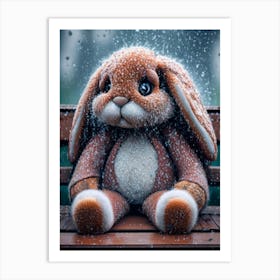 Bunny In The Rain 1 Art Print