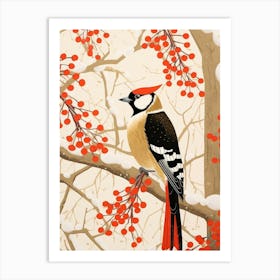 Bird Illustration Woodpecker 4 Art Print