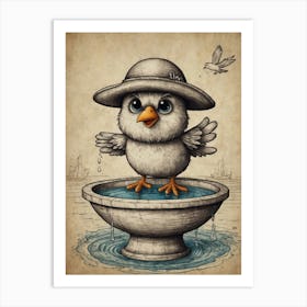 Bird In Hat Art Print