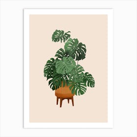 Monstera Plant In A Pot Art Print