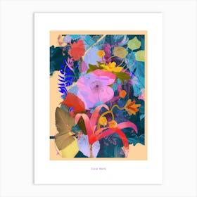 Coral Bells 4 Neon Flower Collage Poster Art Print