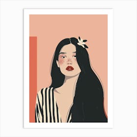 Asian Girl Illustration 5 Art Print