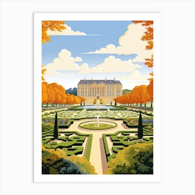 Gardens Of The Palace Of Versailles, France In Autumn Fall Illustration 2 Art Print