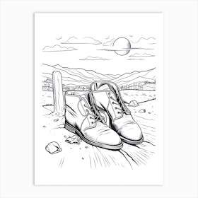 Line Art Inspired By The Persistence Of Memory 1 Art Print
