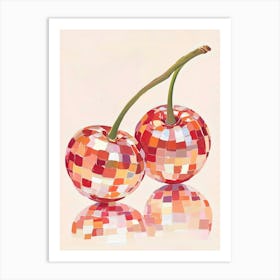 Disco Ball Cherries Art Print