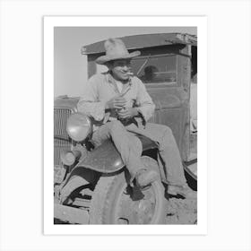 Mexican Labor Contractor In Carrot Field Near Santa Maria, Texas By Russell Lee Art Print