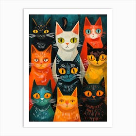 Group Of Cats 6 Art Print