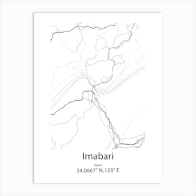 Imabari,Japan Minimalist Map Art Print