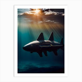 Submarine In The Ocean -Reimagined 4 Art Print