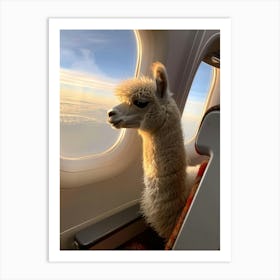 Llama On A Plane Art Print