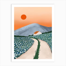 Orange Mountain Sunset Art Print