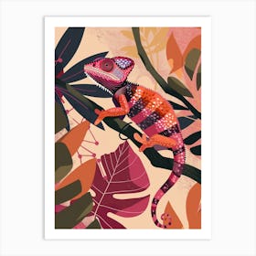 Senegal Chameleon Modern Abstract Illustration 3 Art Print