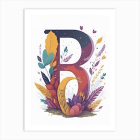 Colorful Letter B Illustration 54 Art Print