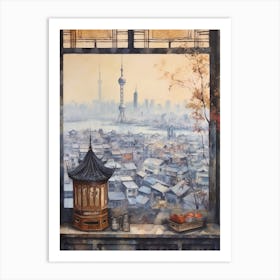 Winter Cityscape Shanghai China 2 Art Print